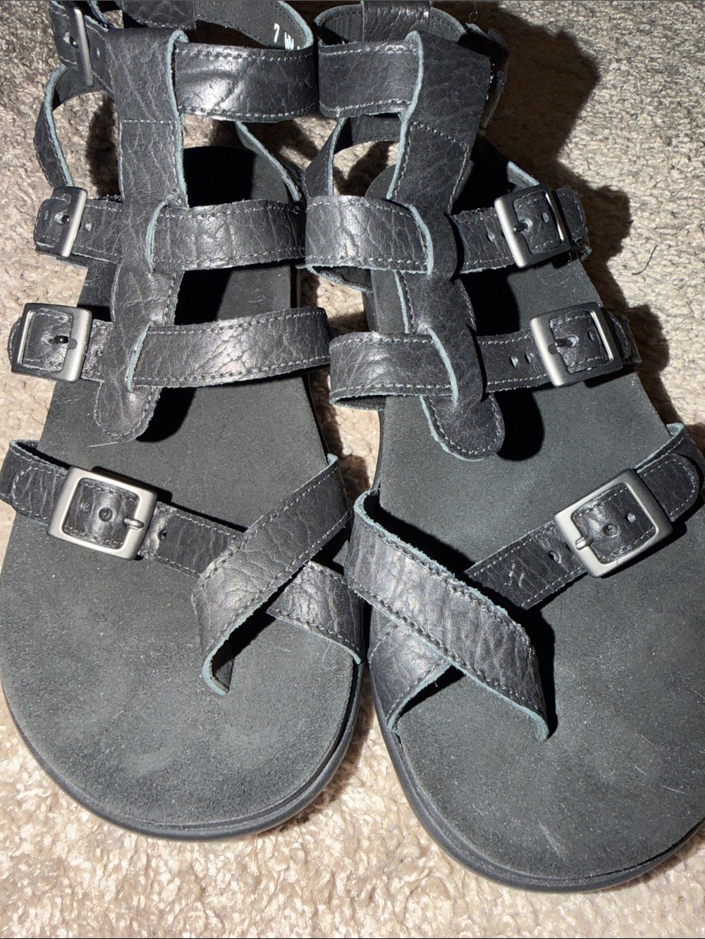 SAS Women’s Soft Black Strappy Buckle Sandals - Size 7 WW